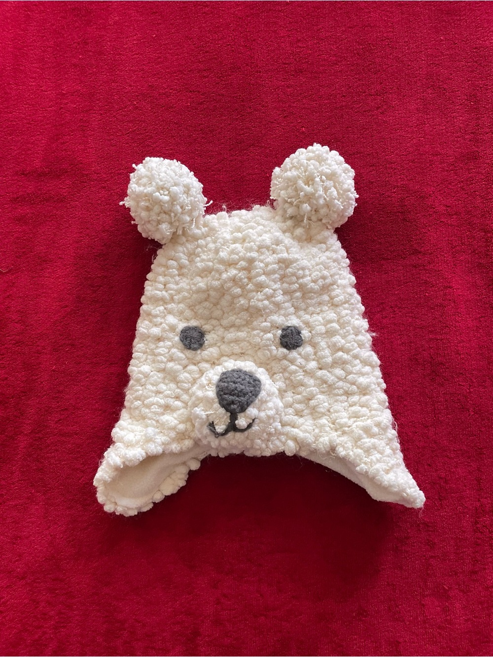 Koalakids Baby's Fleece Warm Ivory Bear Face Winter Hat Size: 18-24M